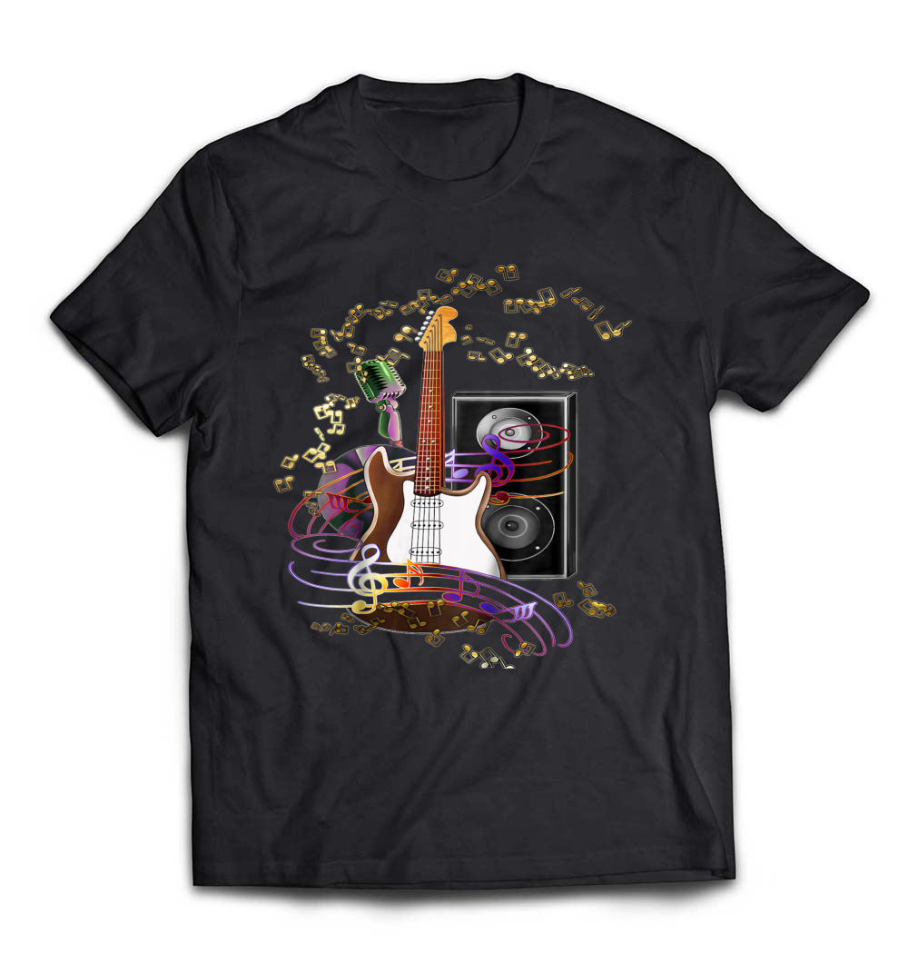 Electric Guitar Musically T-Shirt: Celebrate Your Passion for Music